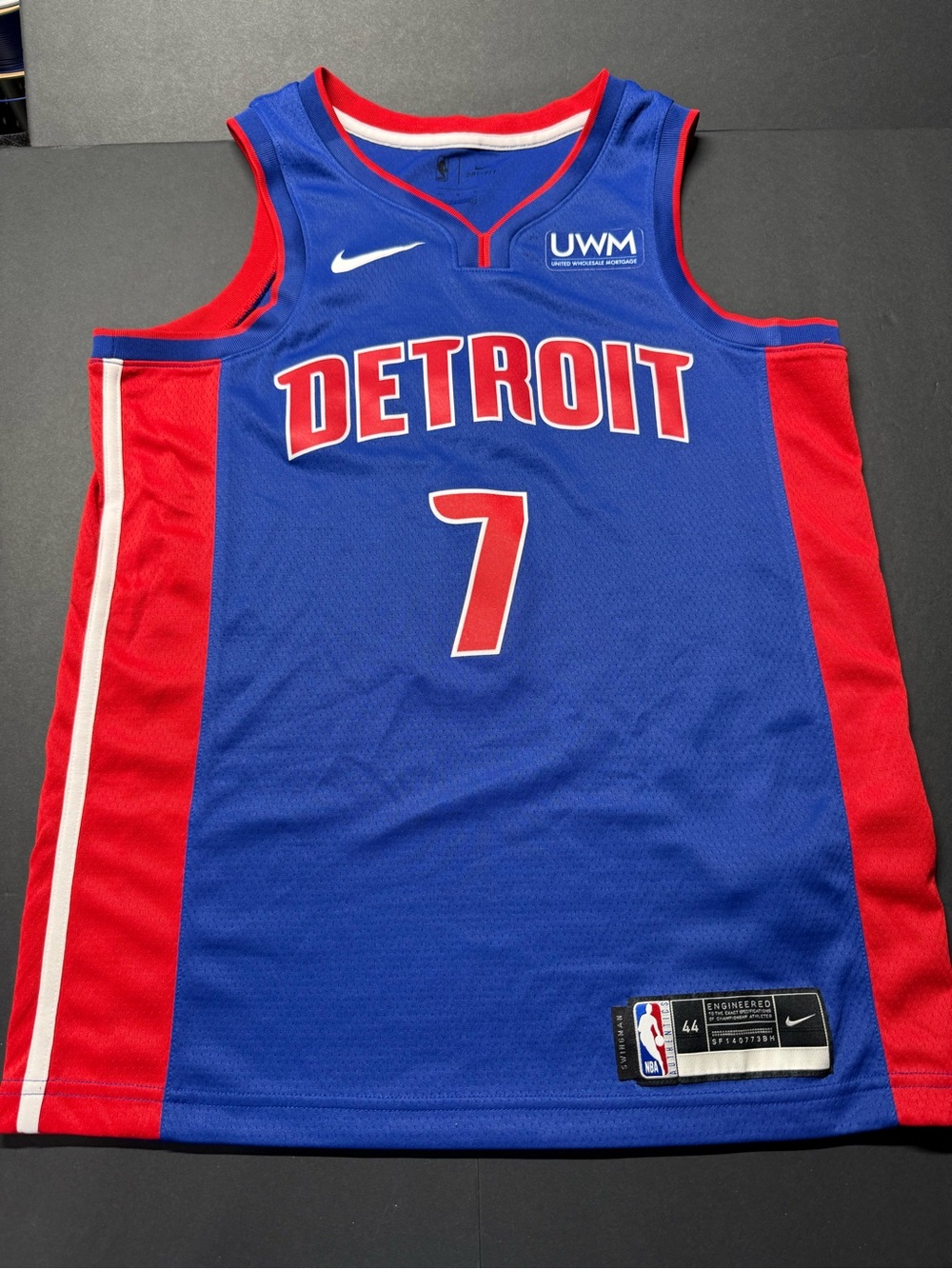 Nike Detroit Pistons Royal Blue & Red Basketball Jersey #7
